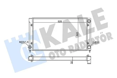 KALE VW радіатор охолодження Passat 1.6/1.8 88- Kale 348275