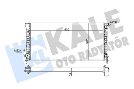 KALE VW радіатор охолодження Passat 1.8/2.0 88- Kale 348285