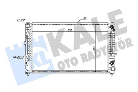 VW радіатор охолодження Audi A4 95-,Audi A6,Passat 96 2.4/2.8 96- Kale 348310