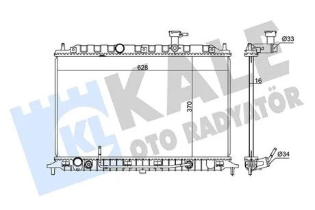 KALE KIA радіатор охолодження з АКПП Rio II 1.4/1.6 05- Kale 348360