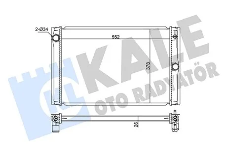 KALE TOYOTA Радіатор системи охолодження двигуна Auris, Corolla 1.4 D-4D 07- Kale 348425