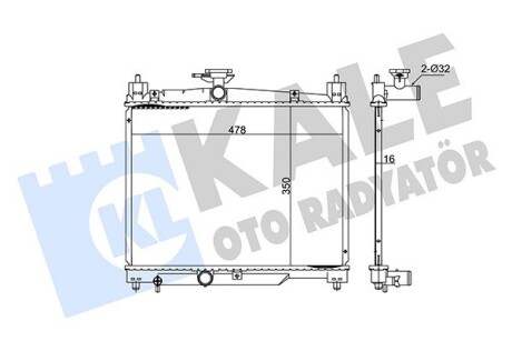 TOYOTA радіатор охолодження Yaris 1.0/1.3 99- Kale 348430