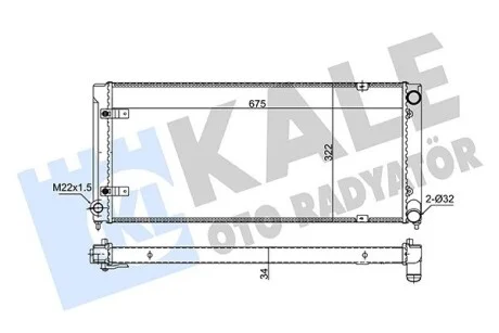 KALE VW Радиатор охлаждения Golf I,II,Jetta II 1.6/1.8/1.6D Kale 349230