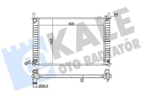 KALE FORD Радиатор охлаждения Fiesta V,Fusion 1.25/1.6 01-,Mazda 2 Kale 349500