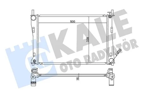 KALE FORD Радіатор охолодження двиг. Fiesta V,Fusion,Mazda 2 1.25/1.6 01- Kale 349600