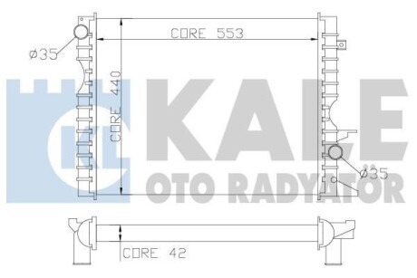 LAND ROVER Радіатор охолодження двиг. Defender 2.2/2.5Td 98-16 Kale 350600