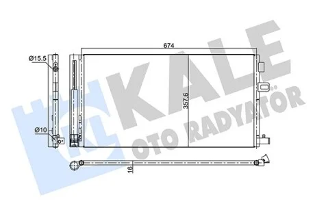 KALE RENAULT радіатор кондиціонера Fluence 1.6 13- Kale 350675