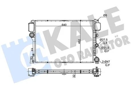 Радиатор охлаждения двигателя (паяный) Mercedes-Benz S-Class W221 (05-) Kale 350725