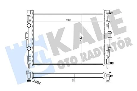 Радиатор охлаждения Renault Megane II, Scenic II, Grand Scenic II KALE OTO RADYATOR Kale 351005