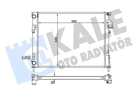 Радиатор охлаждения двигателя (паяный) Renault Trafic II/Opel Vivaro/Nissan Prim Kale 351035