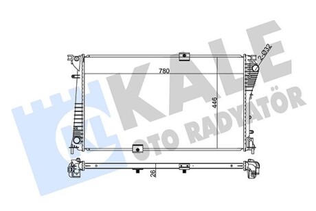 RENAULT Радіатор охолодження двиг. Trafic II, Opel Vivaro, Nissan 2.0/2.5dCi 06- Kale 351040