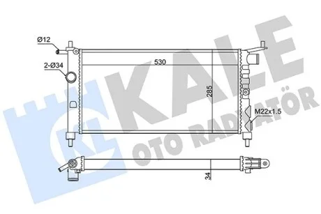 KALE OPEL радіатор охолодження Corsa B,Combo 1.2/1.4 Kale 351235