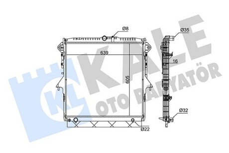 FORD Радиатор охлаждения Ranger 2.2/3.2TDCi 11- Kale 351270
