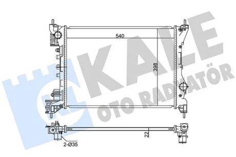KALE FIAT Радиатор охлаждения Doblo,Opel Combo Tour 1.4 10- Kale 351280