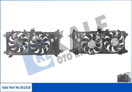 Вентилятор охолодження радіатора з кожухом Fiat Doblo Fan & Motor & Shroud KALE OTO RADYATOR Kale 351310