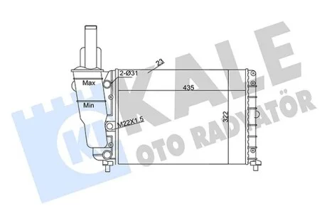 KALE FIAT радіатор охолодження Punto 1.1/1.2 93- Kale 351840