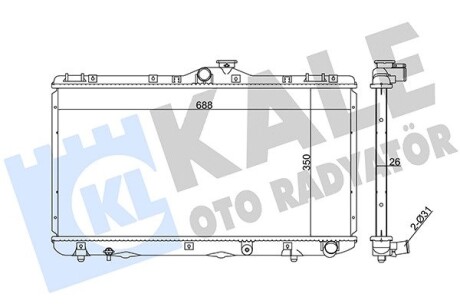 TOYOTA радіатор охолодження Corolla 2.0D 92- Kale 351885