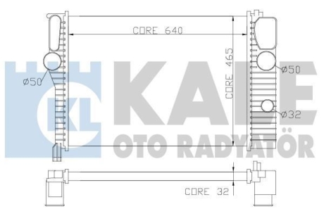 DB радіатор охолодження W211 E200/500 02- Kale 351900