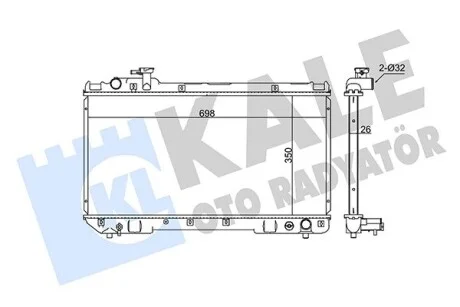 KALE TOYOTA Радиатор охлаждения RAV 4 I 2.0 94- Kale 351915