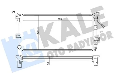 KALE CHRYSLER радіатор охолодження Grand Voyager 2.5TD 95-,Dodge Kale 351935