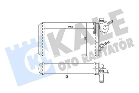 KALE VW Радіатор опалення Polo,T3 81- Kale 352035