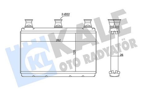 BMW радіатор опалення 5 E60,6 E64 03- Kale 352075