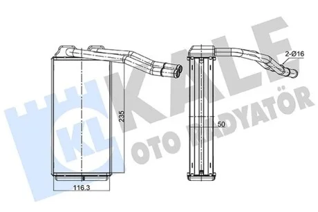 KALE LAND ROVER Радіатор опалення Freelander 98- Kale 352090