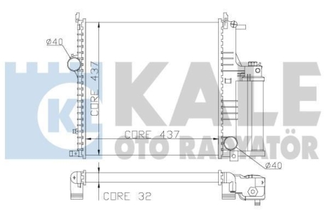 FIAT радіатор охолодження Grande Punto 1.3d 08-,Opel Corsa D 1.0/1.4 06- Kale 352100