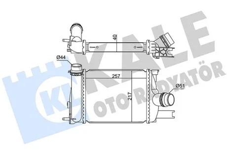 Інтеркулер Renault Dokker (12-) 1.5 dCi, 1.3 Tce, Logan II (13-), Clio IV (13-), Sandero (12-) 0.9 Tce МКПП KALE OTO RADYATOR Kale 352255