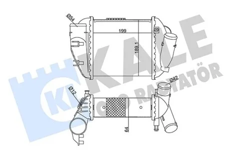 KALE VW інтеркулер Audi A4 2.5TDI 00- № шасі от: от 8E-2-117 001 Kale 352390