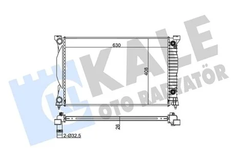 Радіатор охолодження Audi A4 (01-08)/Seat Exeo (08-) KALE OTO RADYATOR Kale 352900