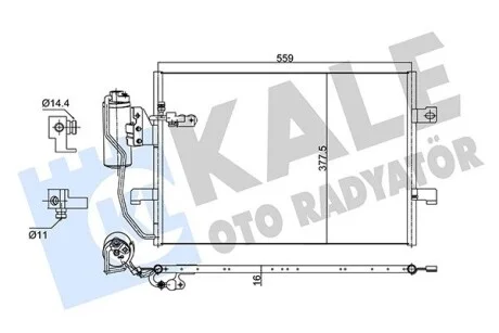 KALE DB Радіатор кондиціонера (конденсатор) W168 00- Kale 353050