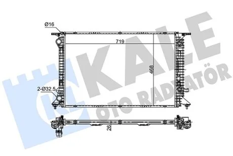 KALE AUDI Радіатор охолодження A4/5/6, Q5 2.0 09-, PORSCHE Kale 353400