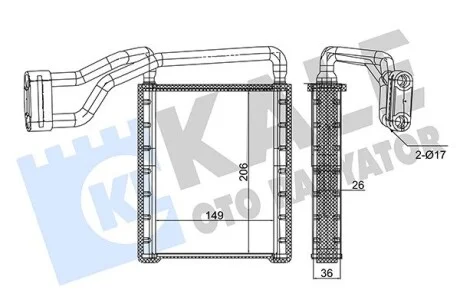 KALE FORD Радіатор опалення TRANSIT CUSTOM V362 12-, TOURNEO CUSTOM V362 12- Kale 353835