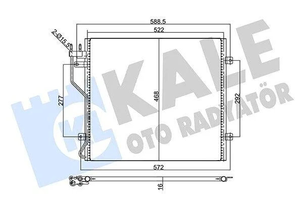 KALE JEEP Радіатор кондиціонера (конденсатор) CHEROKEE 2.4, 2.8, 3.7 01- Kale 354035 (фото 1)