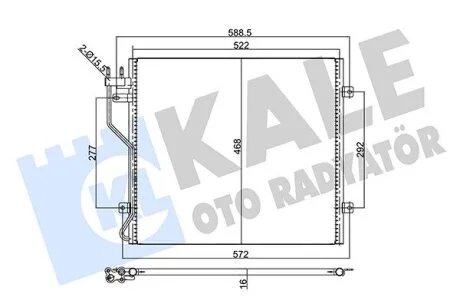 KALE JEEP Радіатор кондиціонера (конденсатор) CHEROKEE 2.4, 2.8, 3.7 01- Kale 354035