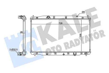 Радиатор охлаждения двигателя (паяный) Honda CR-V III (07-) 2.2D KALE O Kale 354270
