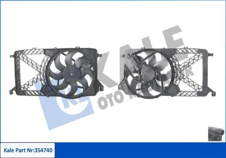 Вентилятор охлаждения радиатора с кожухом Ford Transit, Transit Tourneo KALE OTO RADYATOR Kale 354740
