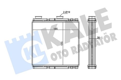 RENAULT Радиатор отопления Laguna III 07- Kale 354915