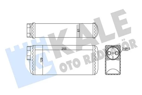 KALE VW радіатор опалення (без трубок) Caddy II,Skoda Favorit,Felicia I,II Kale 354950