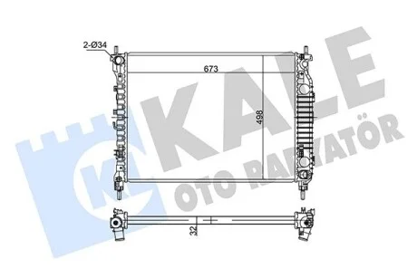 Радиатор охлаждения Chevrolet CaptIVa, Opel Antara KALE OTO RADYATOR Kale 354955
