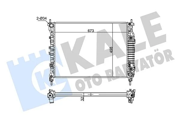 KALE OPEL радіатор охолодження двиг. Antara, Chevrolet Captiva 2.2CDTi 10- (акпп) Kale 354960 (фото 1)