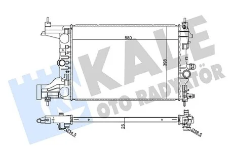 KALE OPEL радіатор охолодження Astra J 1.3/1.7CDTi 09- Kale 354985