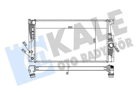 KALE BMW Радиатор охлаждения 5 F10 520/528i 11- Kale 355005