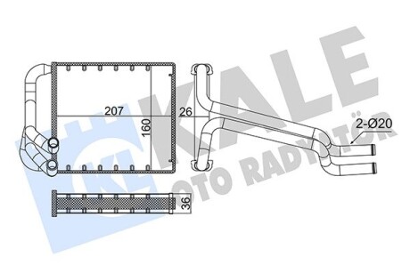 HYUNDAI Радіатор опалення ELANTRA V 1.6, 1.8 10- Kale 355085