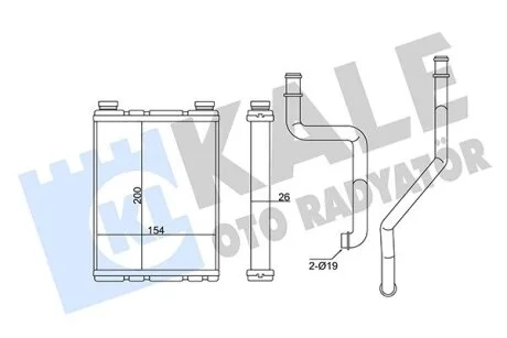 Радиатор отопителя Renault Fluence (09-) KALE OTO RADYATOR Kale 355095