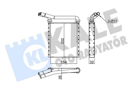 Радиатор отопителя Toyota Auris, Avensis, Corolla, Prius, Rav 4 Iii OTO RADYATOR Kale 355115