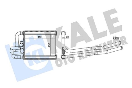 HYUNDAI Радіатор опалення i20 I 1.1, 1.2, 1.4, 1.6 08- Kale 355140