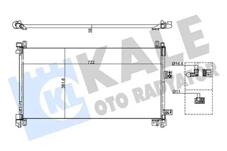 KALE CITROEN Радіатор кондиціонера (конденсатор) C5 III 2.2/3.0HDI 09-,Peugeot 407/508 Kale 355155