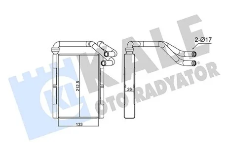 KALE TOYOTA Радиатор отопления Yaris Kale 355210